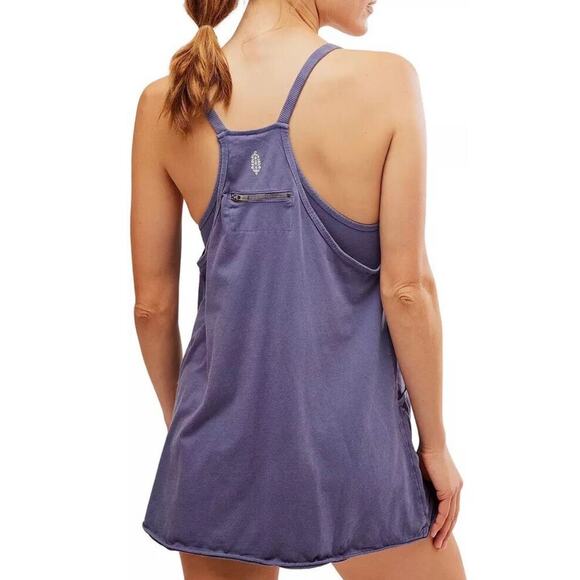 NWOT Free People Movement Blue Indigo Hot Shot Mini Dress Romper Size Small - Picture 3 of 15